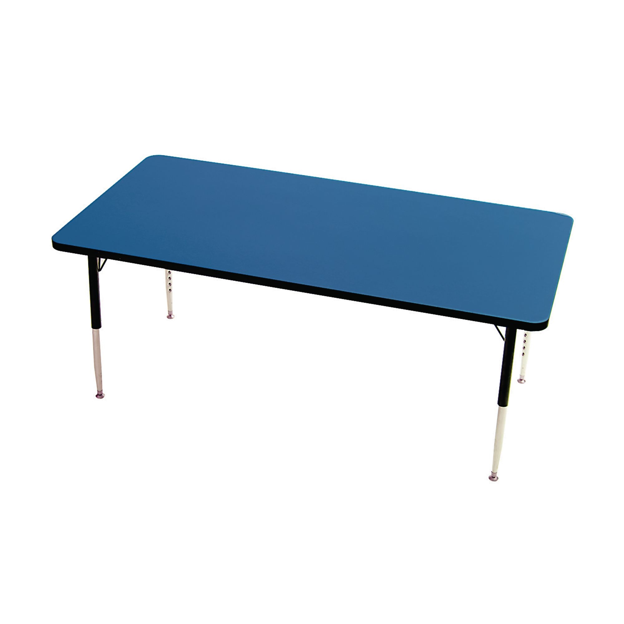 Tuf-Top Rectangular Height Adjustable Classroom Table - 1500 x 750 x 430 to 635mm - Blue